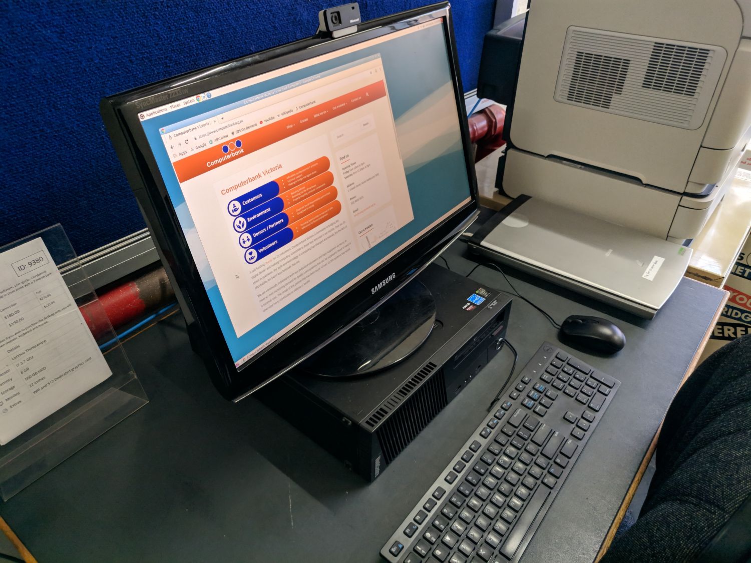 A refurbished computer on display