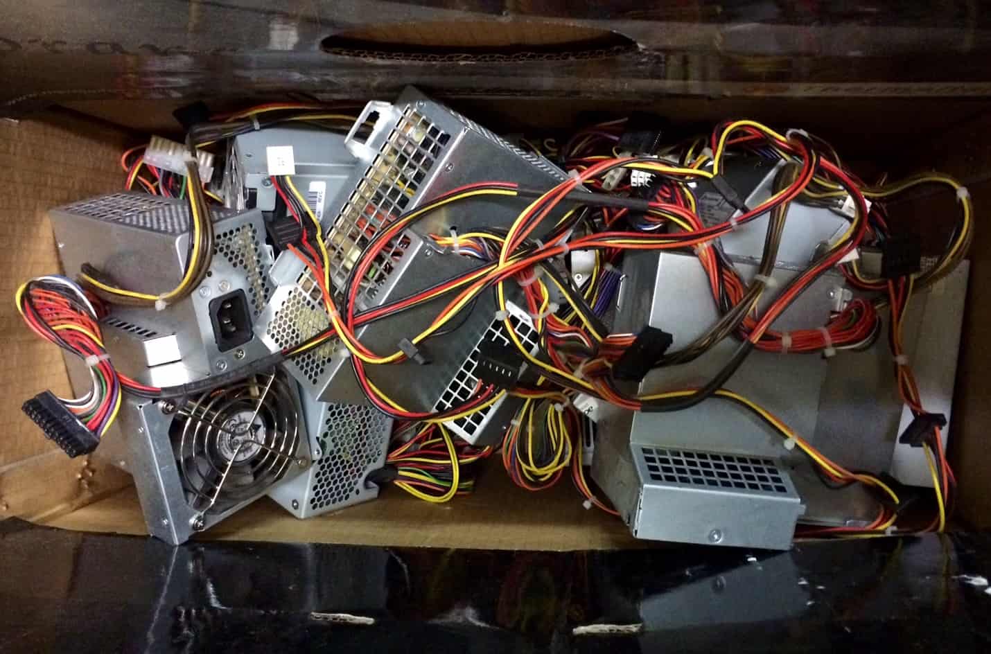Power supplies collected for recycling