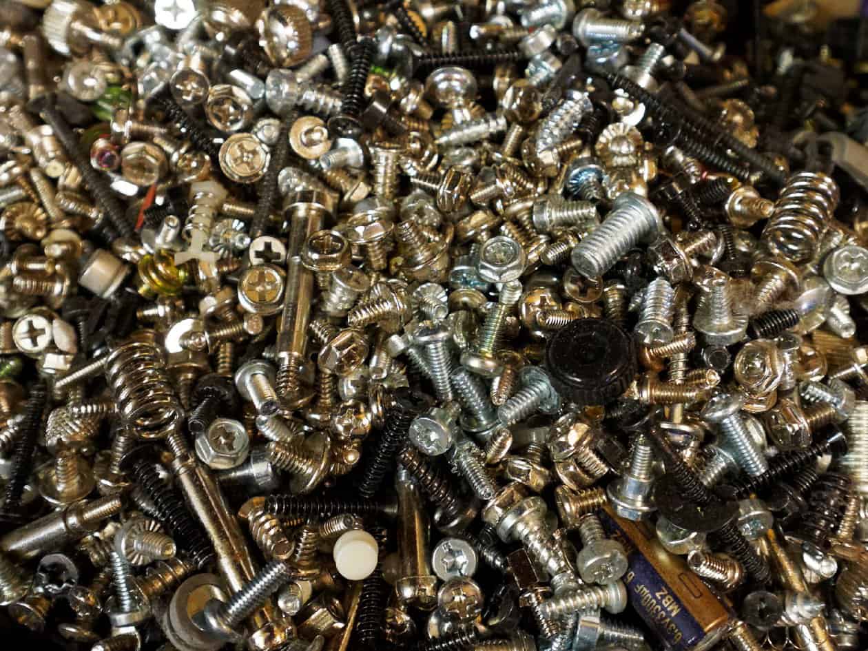Screws and small parts recycled