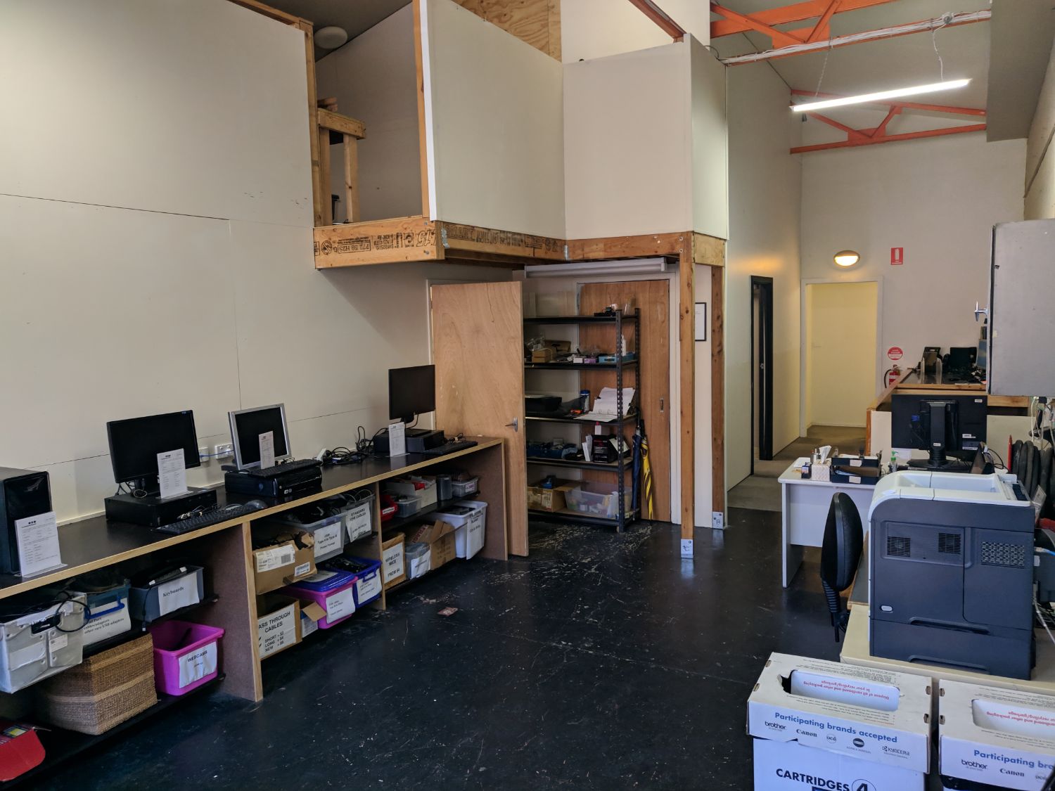 Inside the Computerbank shop and warehouse